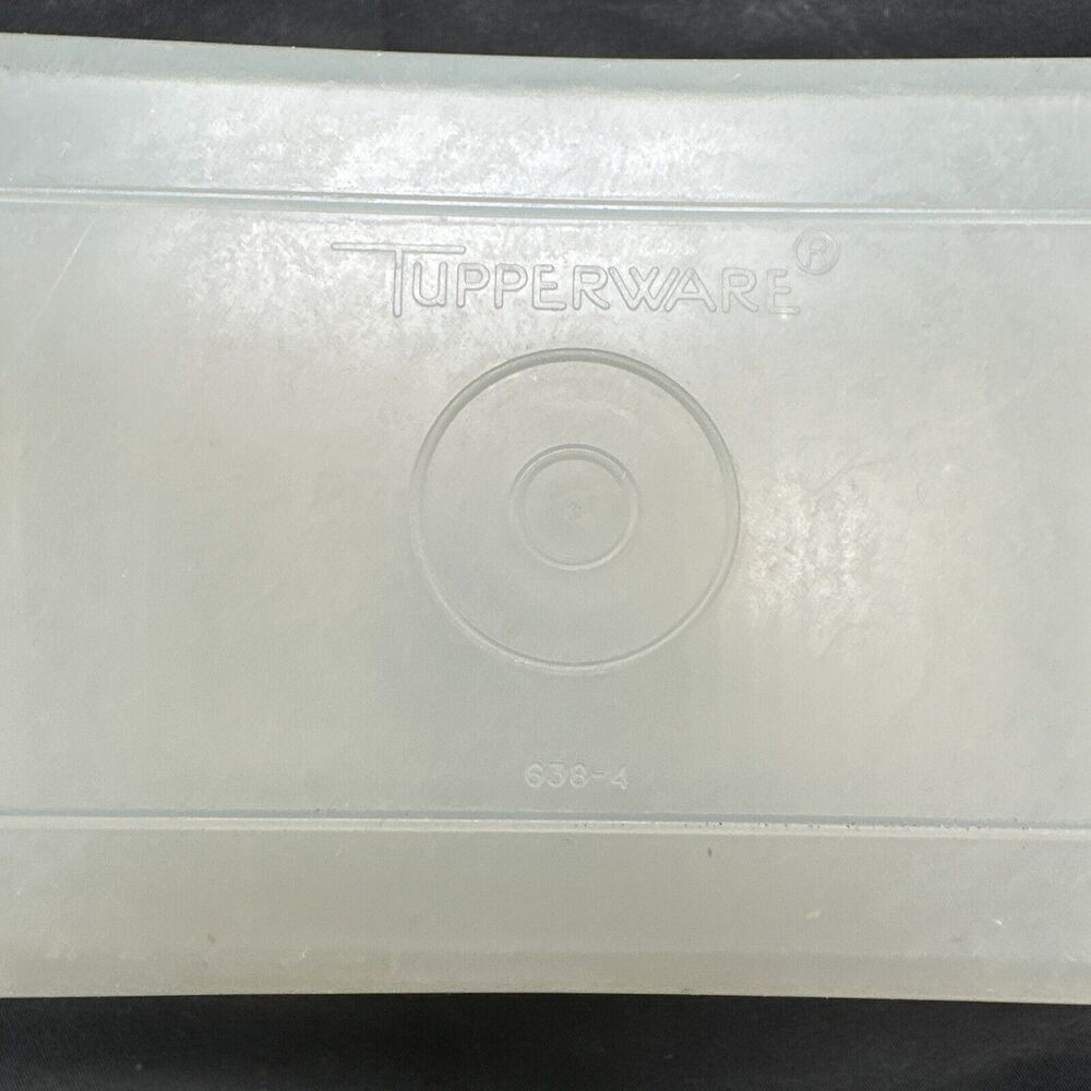 Vintage Tupperware Clear Opaque Butter Dish Keeper 638-4 lid 638-2 bottom - Picture 5 of 8